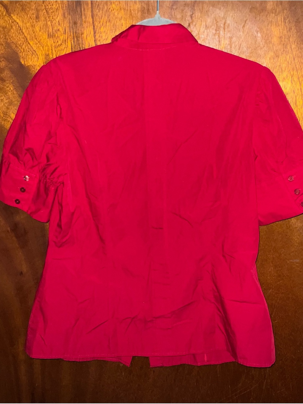 Moda International Red Ruffle Button-Down Blouse - Picture 3 of 4